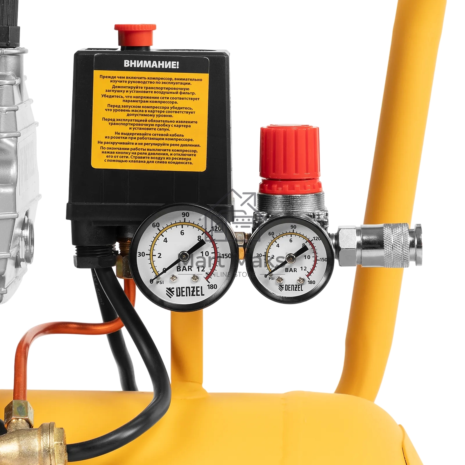 Компрессор воздушный Denzel прям. привод DCV1800/50, 1,8 кВт, 50 л, 320 л/мин