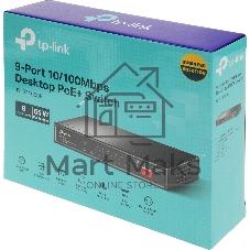 Коммутатор TP-Link TL-SF1009P, 8×100 Мбит/с PoE+ + 1×100 Мбит/с Uplink, неуправляемый