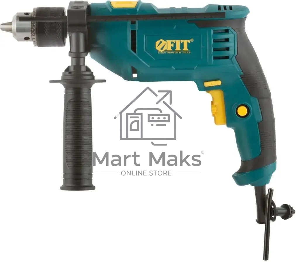 Дрель ударная FIT ID-601 600 Вт, 0-3000 об/мин, КлП 13 мм, 1,65 кг, рез. накл., коробка