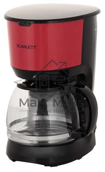 Кофеварка капельная Scarlett SC-CM33013 красный/черный, исп. кофе - молотый, 1.25 л, 750 Вт.