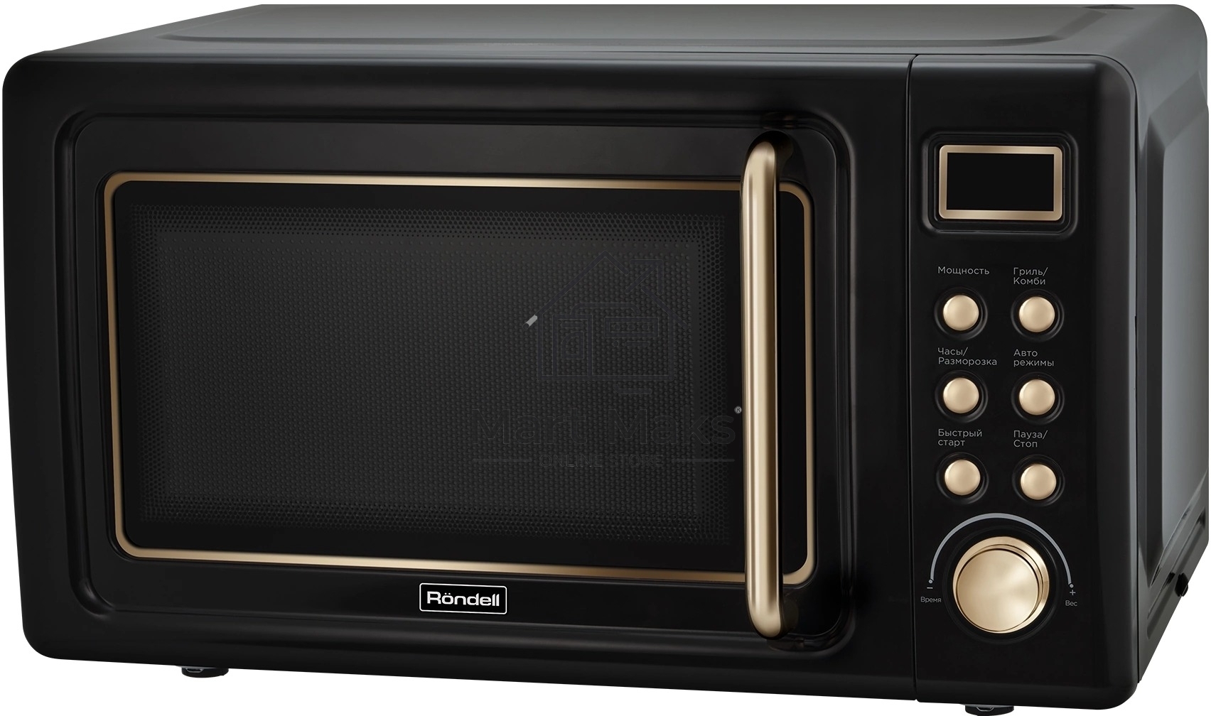 Микроволновая печь Rondell RDE-1850 черный, 20 л, 700 Вт, переключатели - поворотный механизм/кнопки
