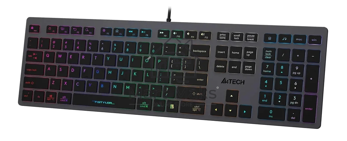 Клавиатура A4Tech Fstyler FX60 проводная, USB, серый