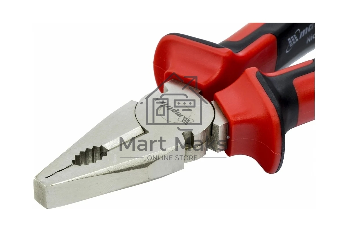Плоскогубцы Matrix NICKEL 200 мм, никелированные, двухкомпонентные рукоятки