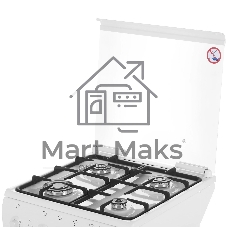 Плита газовая De Luxe 5040.33Г (КР) ЧР белый, конфорок 4 газовых, духовка 43 л, 50 см x 85 см x 50 см