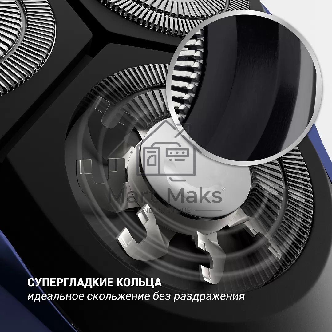 Бритва PMR 0309RC wet&dry PRO 5 blades+ электрическая (Polaris), Черный/синий хром