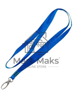 Держатель для бейджа Silwerhof 45см карабин текстиль синий (упак.:10шт)