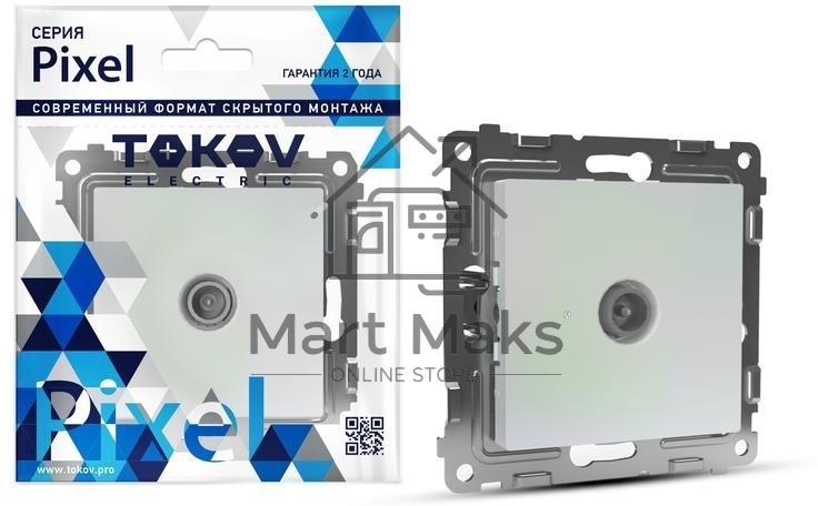 Коннектор TV СП Pixel механизм перламутр. TOKOV ELECTRIC TKE-PX-A1C-C04