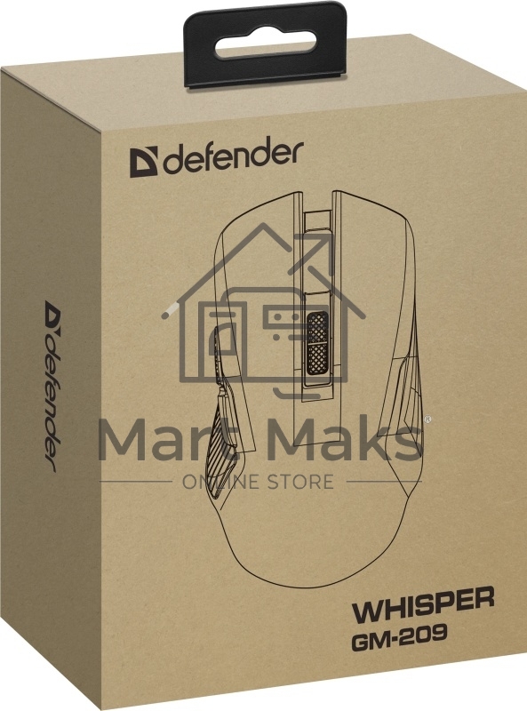 Мышь беспроводная/проводная Defender Whisper GM-209 черный, 7200 dpi, радиоканал, Bluetooth, USB, кнопки - 8