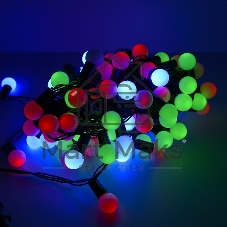 Гирлянда светод. уличная Funray Шарики, SE-BL-10100M,10M,100LED,мульт(3цв.),IP44,черн.шн.1,5м,СОЕД,