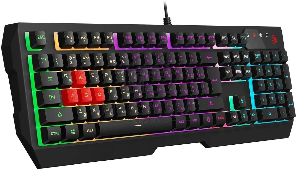 Комплект клавиатура+мышь A4Tech Bloody B1700 проводной, USB, 6000 DPI, чёрный