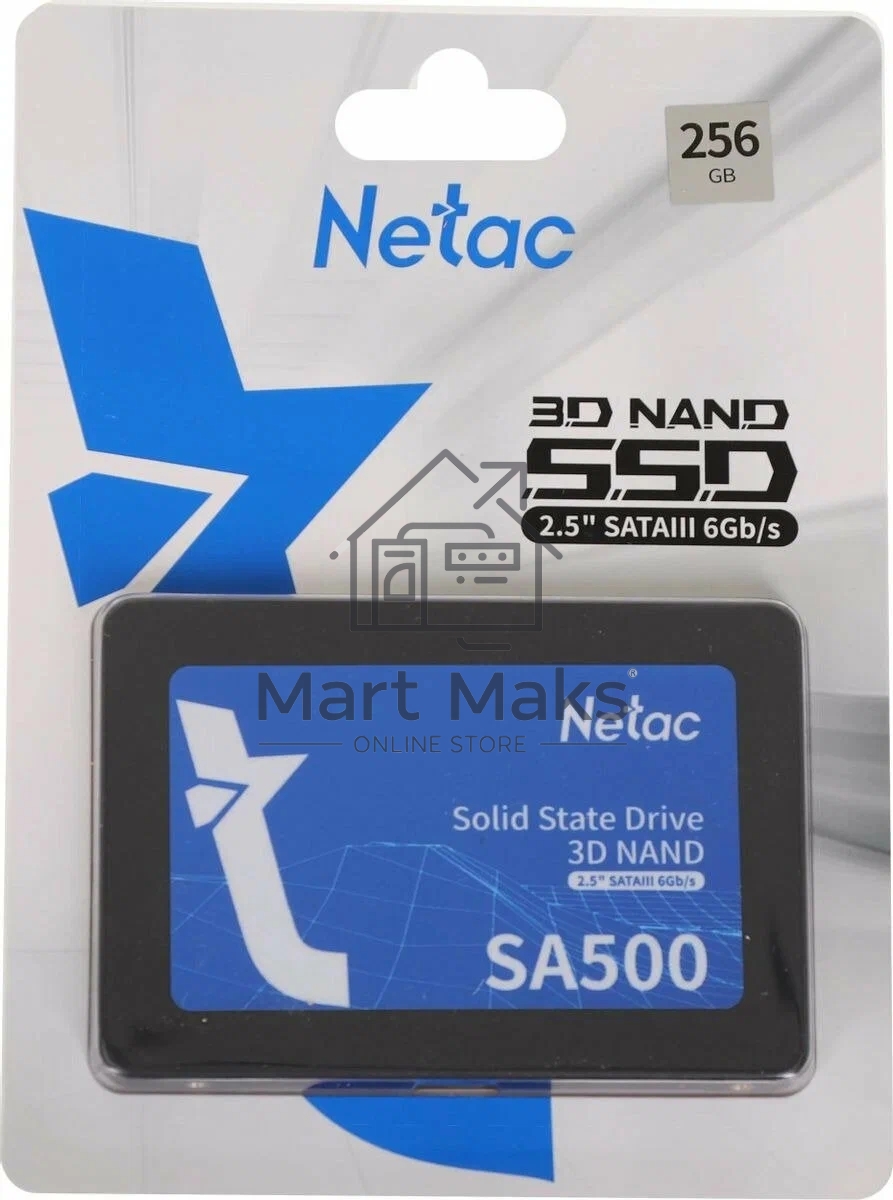 Накопитель SSD Netac SA500, 256GB, SATA III, 2.5