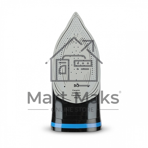 Утюг BQ SI1005 Black-Blue. Мощность 3000 Вт, Резервуар для воды 350 мл, Постоянная подача пара 60 г/мин, Паровой удар 200 г, Керамическое покрытие EasyGlidePRO, Защита от перегрева, Вертикальное отпраивание, LED индикатор, Мерный стакан для воды в комплек
