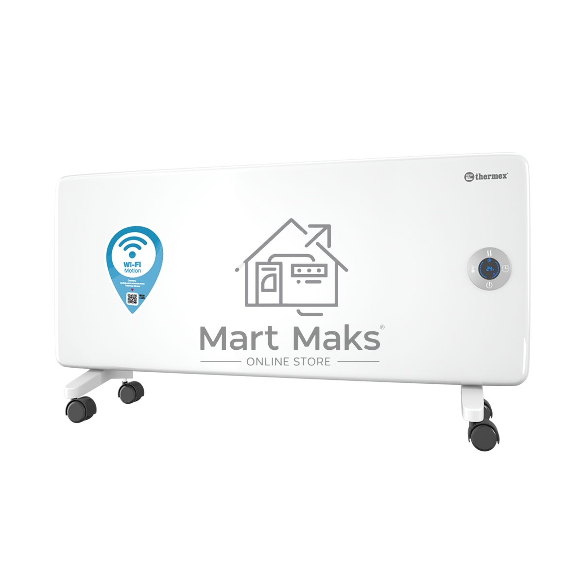 Конвектор Thermex Frame 2000E белый, 2000 Вт, 25 м2, термостат, дисплей, WiFi
