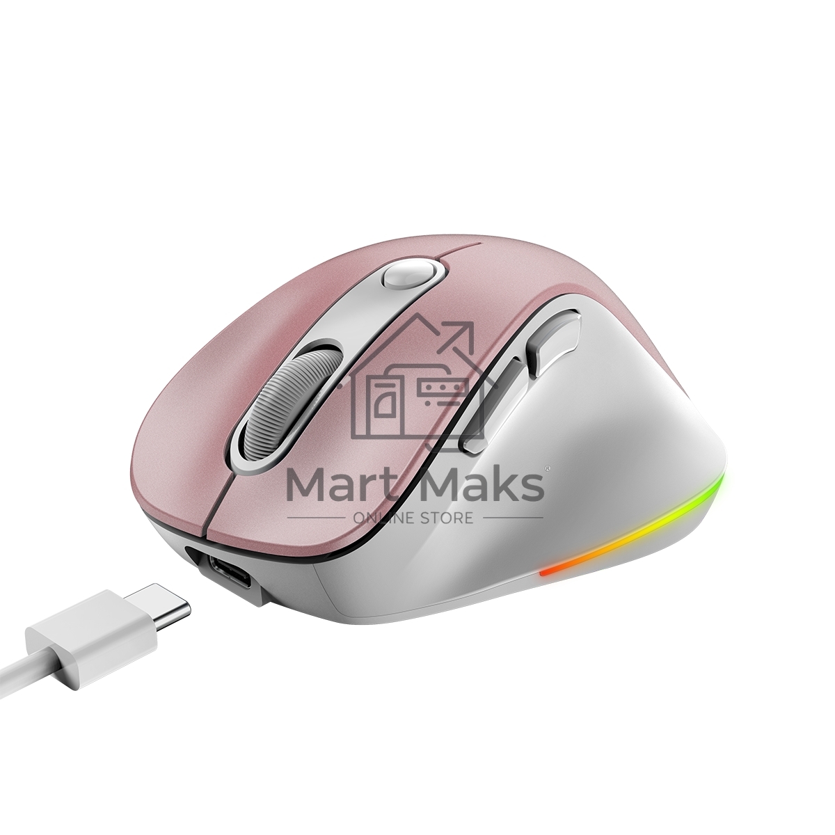 Мышь беспроводная Genius Ergo 9000S Pro розовый, 2400 dpi, радиоканал, Bluetooth, USB, кнопки - 6