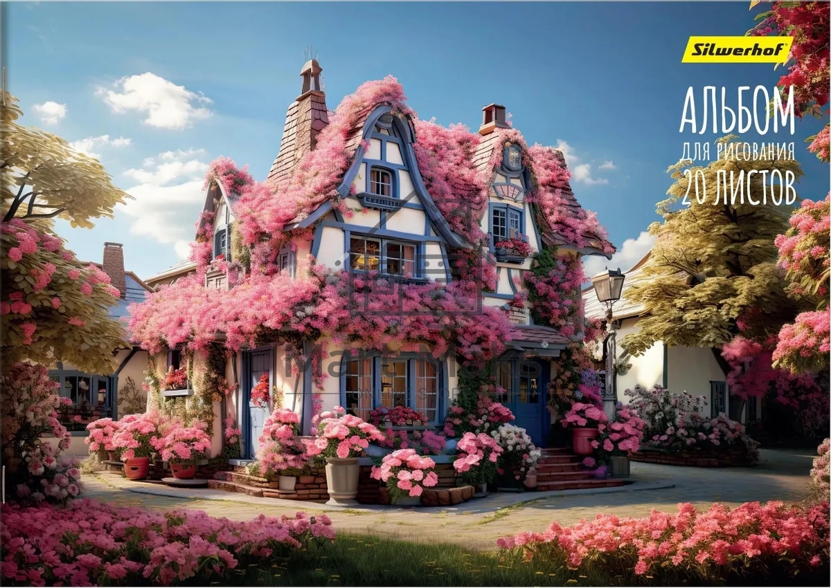 Альбом для рисования Silwerhof 20л. A4 Сказочный мир 4 дизайна, картон скрепка