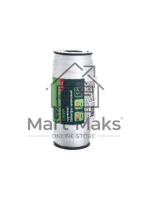 Шнур крученый полипропиленовый Сибртех 93961 1,5 мм, L 100 м, 29 кгс, на катушке, Россия, белый