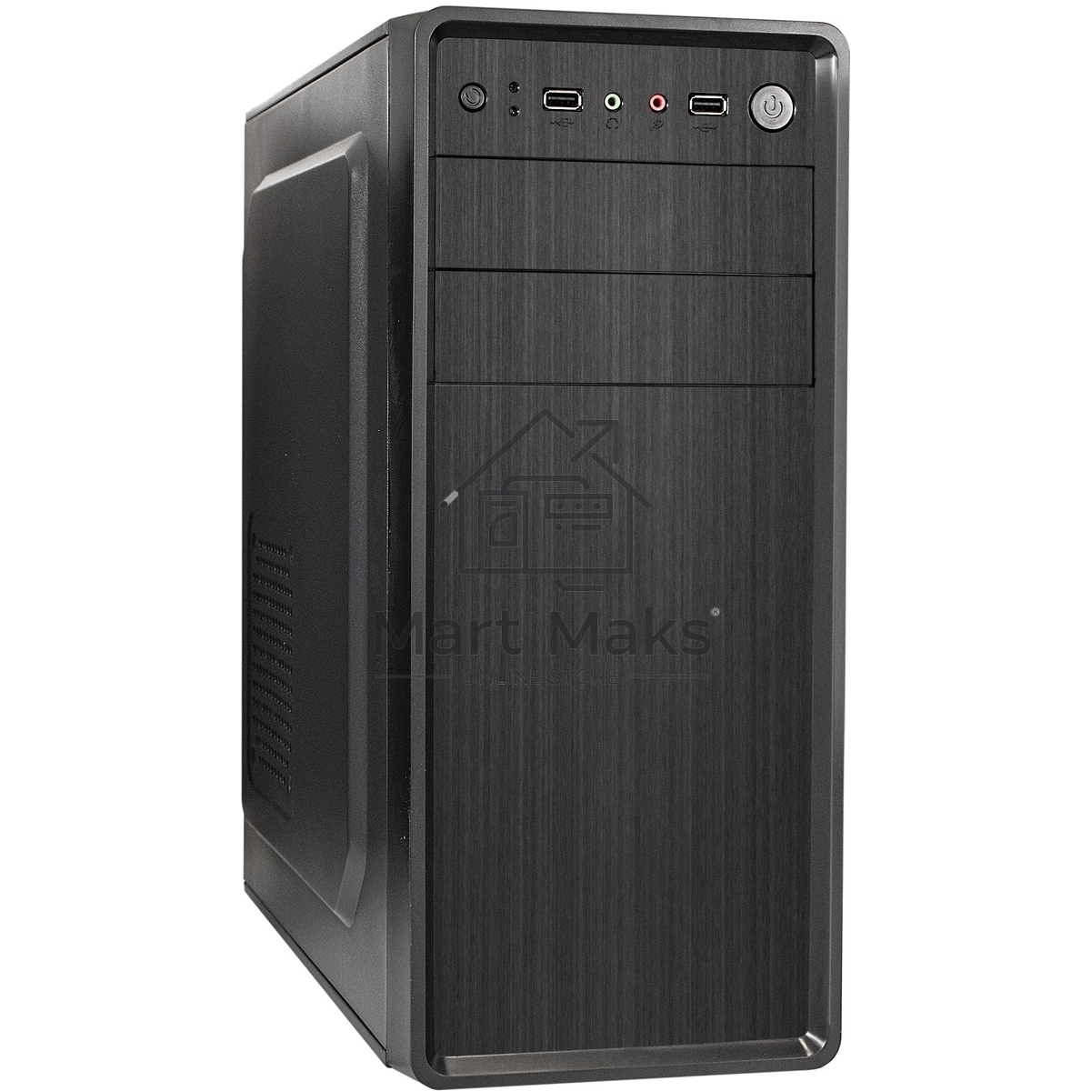 Компьютерный корпус Miditower ExeGate XP-401-UNS350 (ATX, БП UNS350 с вент. 12см, 2*USB, аудио, черный)