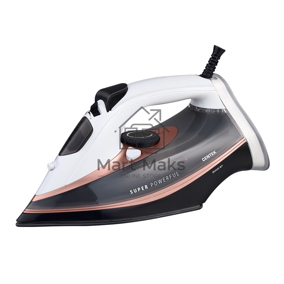 Утюг CENTEK CT-2346 белый/черный, 3200 Вт, 50 г/мин, 190 г/мин, 400 мл