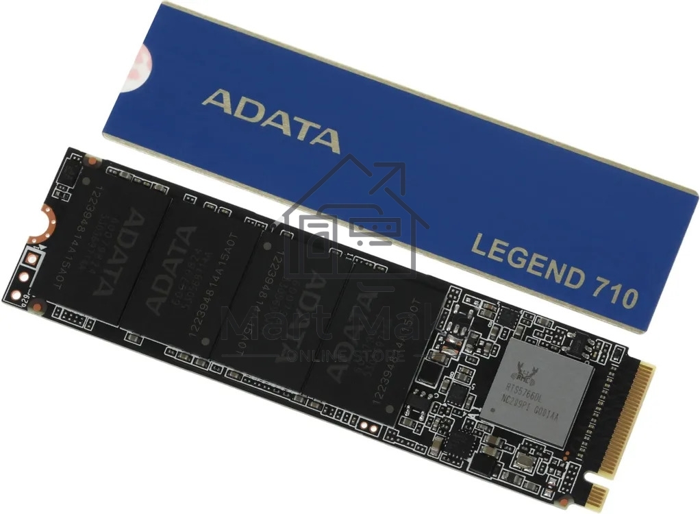 Накопитель SSD ADATA LEGEND 710, 1Tb, PCIe 3.0 x4, M.2 2280, NVMe, R/W 2400/1800, с радиатором