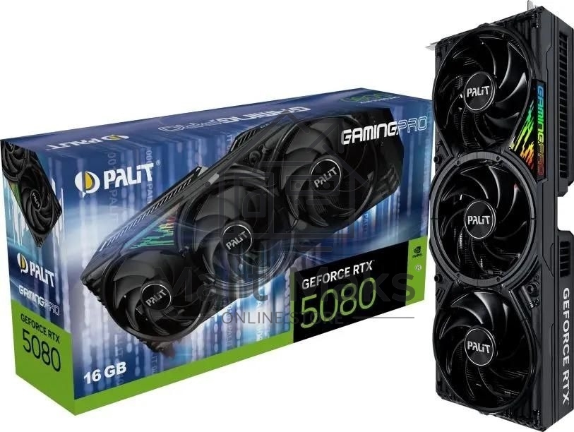 Видеокарта Palit PA-RTX5080 GAMINGPRO 16GB GDDR7 256bit 3xDP HDMI 3FAN RTL