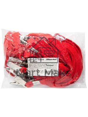 Держатель для бейджа Silwerhof 45см клип текстиль красный (упак.:10шт)