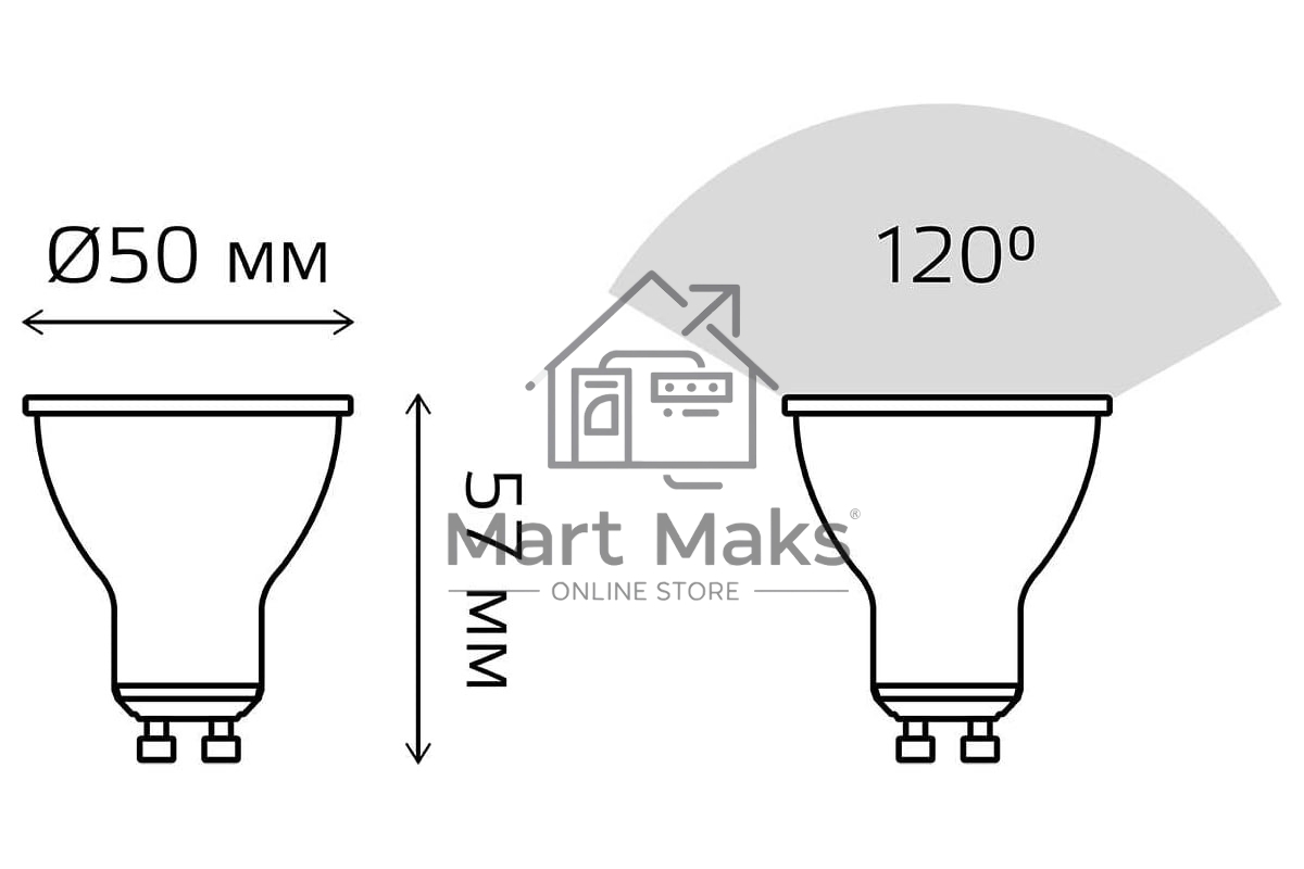 Лампа светодиодная Gauss Led MR16 GU10-dim 5Вт 4100К диммируемая 101506205-D