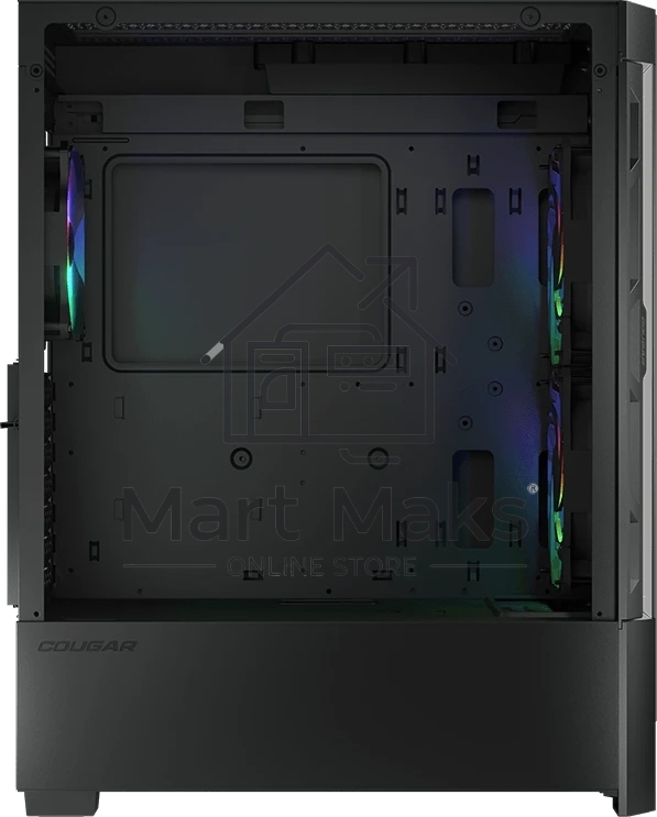 Компьютерный корпус Cougar Airface RGB Black, 2х140мм + 1x120mm ARGB Fan, ARGB Fan Hub, без БП, черный, ATX