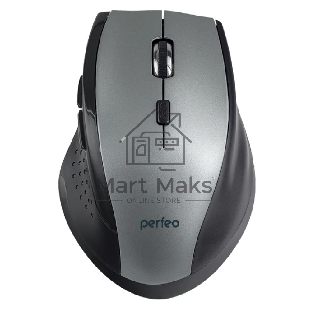 Мышь беспроводная Perfeo DAILY серый металлик, 1600 dpi, радиоканал, USB, кнопки - 6