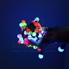 Гирлянда светод. уличная Funray Шарики, SE-BL-10100M,10M,100LED,мульт(3цв.),IP44,черн.шн.1,5м,СОЕД,