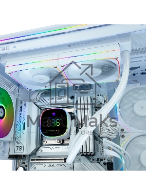 Система жидкостного охлаждения Thermalright Frozen Horizon 240 Digital (240мм, LED temp., White, ARGB/Fans: 2x120мм, 68.9CFM, 28.2dBA, 2000RPM/Pump height 53.2мм, Rad thickness 27мм/S: 1700, 1200, 1851, 115X, AM5, AM4)