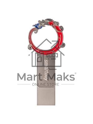 Флешка USB SmartBuy Metal Snake Dual (SB32GB3MSN), 32Gb, USB 3.0/3.1, R/W 75/30, серебристый/красный