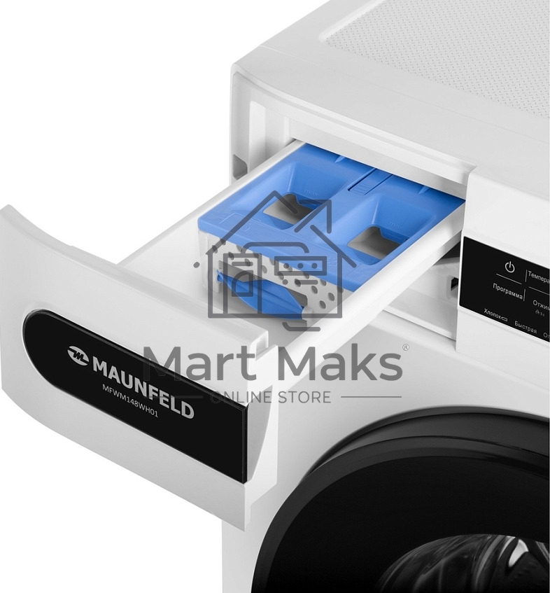 Стиральная машина Maunfeld MFWM148WH01 белый, загрузка фронтальная 8 кг, 1400 об/мин., класс: А+++