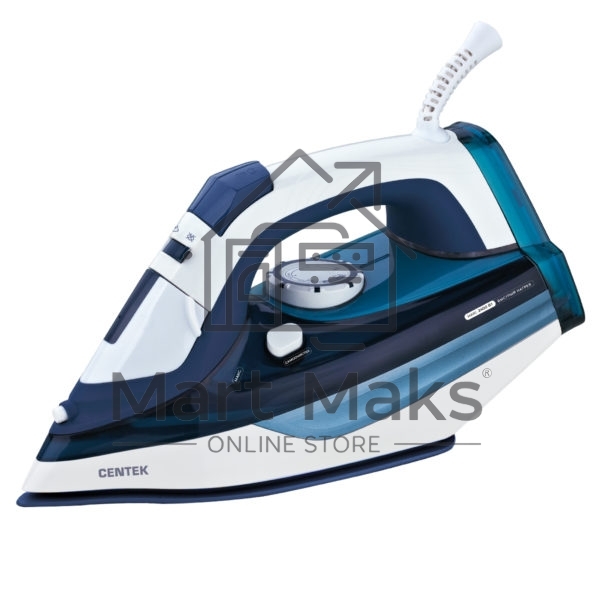 Утюг Centek CT-2319 Blue 1800Вт, антипригарное покрытие, мощный паровой удар, самоочистка, 180мл