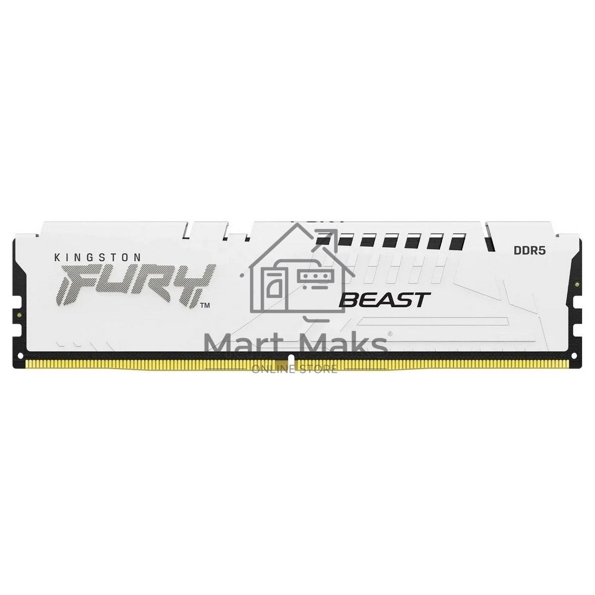Оперативная память Kingston Fury Beast, DDR5, 16GB (1x16GB), 6000MHz, CL36, DIMM, с радиатором, белый