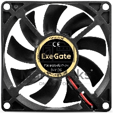 Вентилятор корпусной ExeGate EX08015B2P-24, 80 мм, 2550 об/мин, 30 дБ, 2-pin, без подсветки
