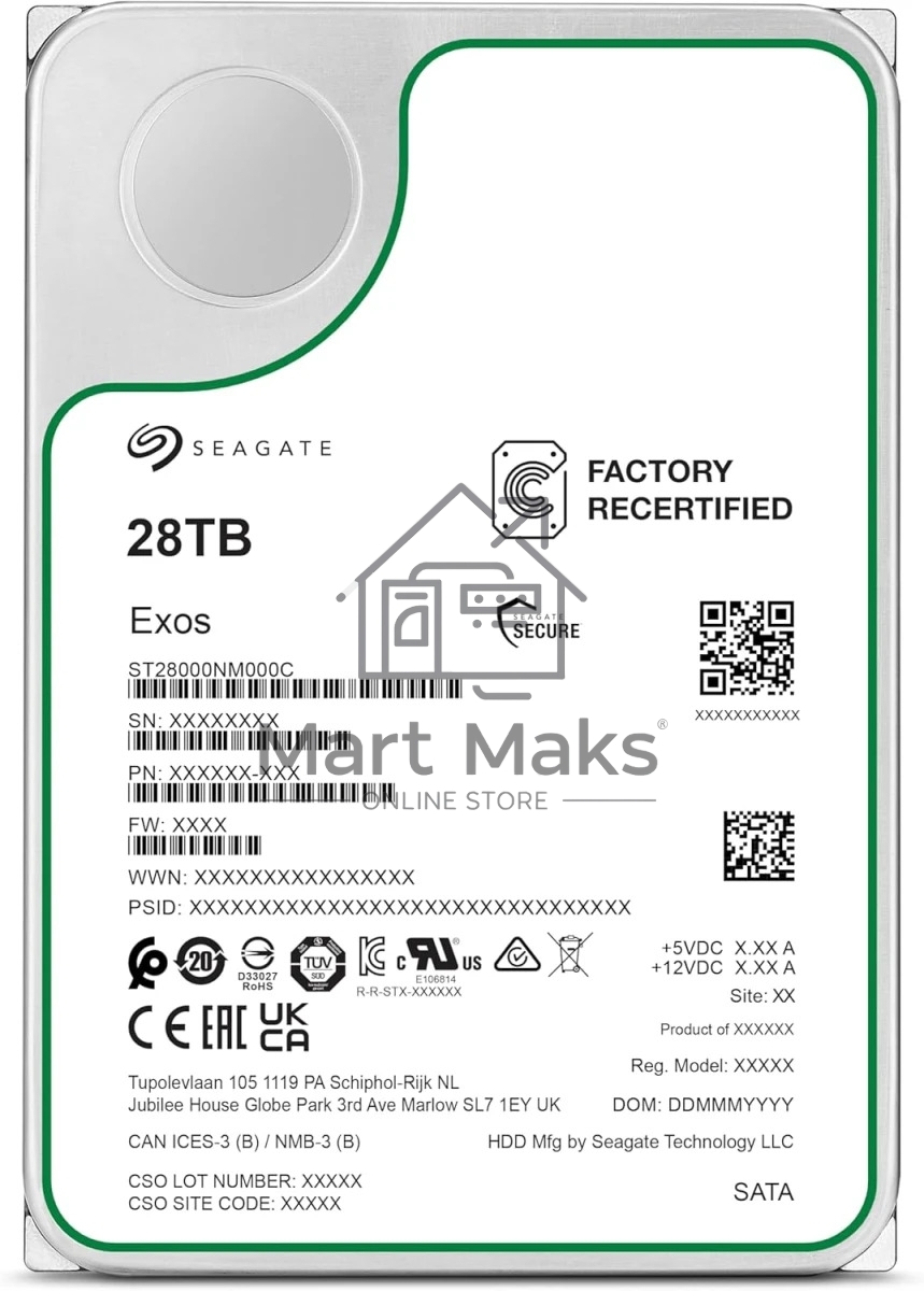 Жесткий диск HDD Seagate Exos X28 28Tb 7200rpm SATA 512Mb 3.5
