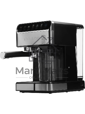 Кофеварка эспрессо Polaris PCM 1540 нержавеющая сталь, исп. кофе - молотый/капсулы, 1.8 л, 1400 Вт, 15 бар