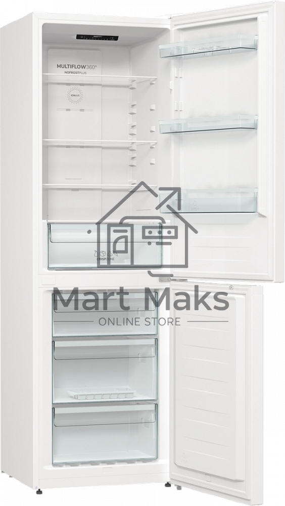 Холодильник Gorenje NRK619EEW4 белый двухкамерный 203/99л морозилка снизу, No Frost