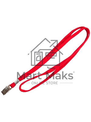 Держатель для бейджа Silwerhof 45см клип текстиль красный (упак.:10шт)