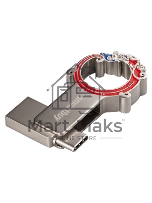 Флешка USB SmartBuy Metal Snake Dual (SB32GB3MSN), 32Gb, USB 3.0/3.1, R/W 75/30, серебристый/красный