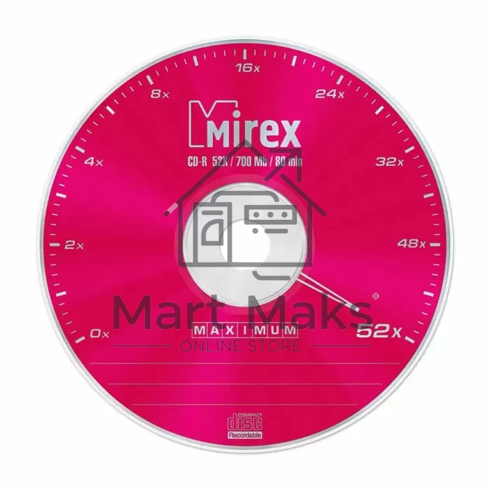 Диск CD-R Mirex 700 Mb, 52х, Maximum, Cake Box (50), (50/300)