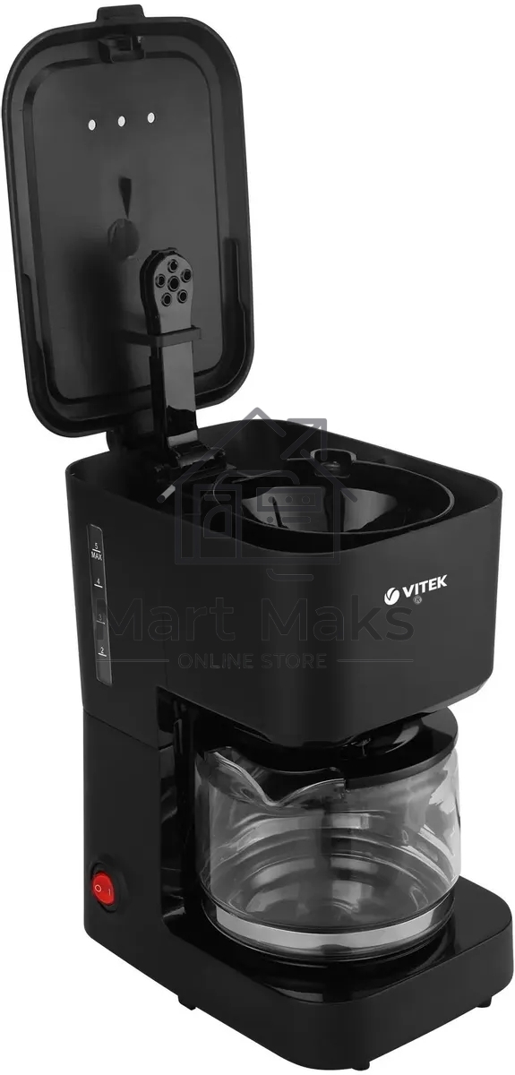 Кофеварка капельная Vitek VT-8386 черный, исп. кофе - молотый, 0,75 л, 630 Вт