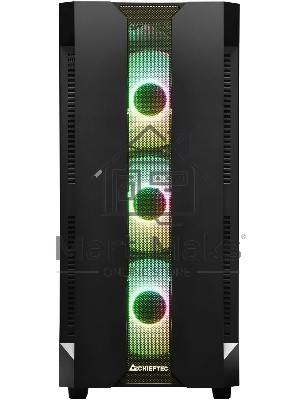 Компьютерный корпус CHIEFTEC HUNTER GS-01B-OP без БП, боковая панель из закаленного стекла, 3xARGB LED 120мм вентилятора спереди, 1xARGB LED 120мм вентилятор сзади, черный, ATX