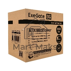 Компьютерный корпус Miditower ExeGate EVO-9211-800NPX (ATX, БП 800NPX с вент. 12см, с окном, 2хUSB+1хUSB3.0, HD аудио, черный, 1 вент. с RGb подсветкой)