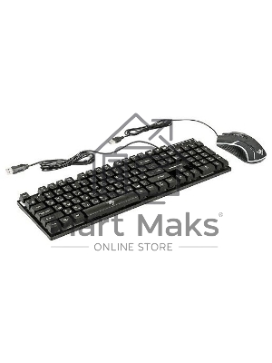 Комплект клавиатура+мышь Nakatomi KMG-2305U проводной, USB, 1600 DPI, черный