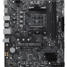 Материнская плата MSI PRO B550M-B, AM4, AMD B550, 2xDDR4 (до 64 ГБ), 4xSATA, 2xM.2 (PCIe 4.0/3.0), 1xPCIe 4.0 x16, 1xPCIe x1, 1xHDMI, 1xDP, 1x1Gb LAN, 4xUSB-A 5Gbps, 2xUSB-A 2.0, 1xPS/2, 3x3.5 мм, 7.1, чёрный, mATX