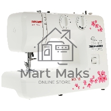 Швейная машина Janome MX 55 белый/розовый, электромеханическая, вертикальный качающийся, 15 операций, петля полуавтомат