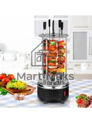 Шашлычница электрическая Kitfort KT-1405 1000Вт серебристый