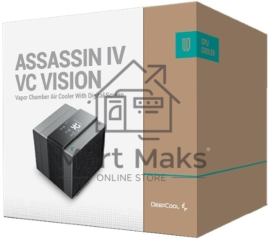 Кулер для процессора DEEPCOOL ASSASSIN IV VC VISION черный, 120 мм, алюминий/медь, 1800 об/мин, 29.3 дБ, 4 pin, 300 Вт, 172 мм