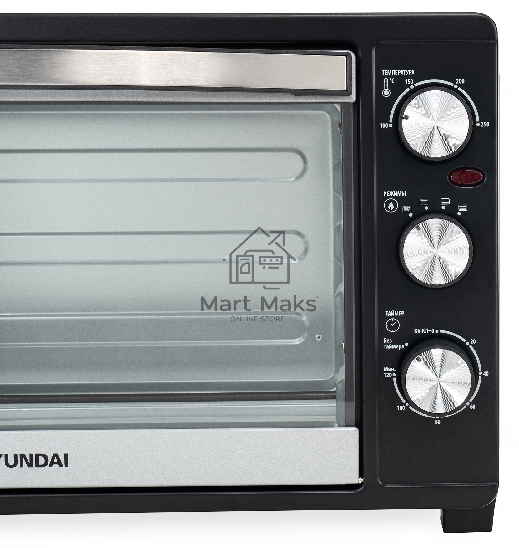 Мини-печь Hyundai MIO-HY074 30л. 1500Вт серебристый/черный
